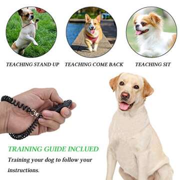 D-BUY 4-in-1 Dog Training Set, Puppy Training Treats- Dog Treat Training Pouch, Bark Control Whistle, Dog Doorbells, Dog Clicker, Ideal Gift for First Time Pet Owners, Training Dog Owners (Gray)