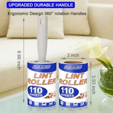 BAILALIBO Lint Roller: 660 Sheets for Pet Hair Removal