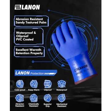 LANON PVC Coated Cold Proof Heavy Duty Gloves