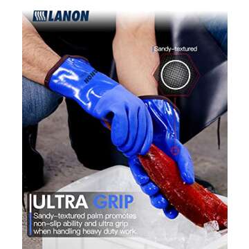 Buy LANON Heavy Duty PVC Gloves for Cold & Oil Work