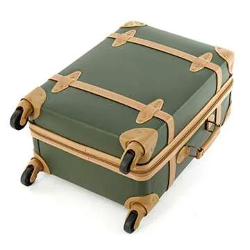 HoJax Vintage Luggage 20 inch Carryon with Spinner Wheels
