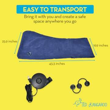 TED KANGAROO - Sensory Chair for Kids - Inflatable Peapod for Children, Triangle Chair Includes Electric Air Pump