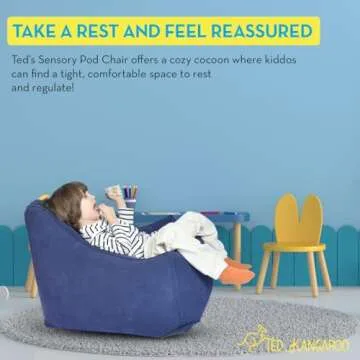 TED KANGAROO - Sensory Chair for Kids - Inflatable Peapod for Children, Triangle Chair Includes Electric Air Pump