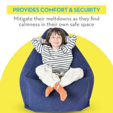 TED KANGAROO - Sensory Chair for Kids - Inflatable Peapod for Children, Triangle Chair Includes Electric Air Pump