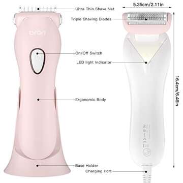 brori Electric Shaver for Women Smooth & Painless Hair Removal