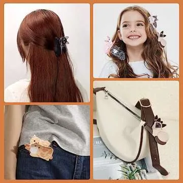 Cat Hair Claw Clips for Women Girls Cute Small Hairpins Hairgrips For Short Long Hair Breastpin Gift...