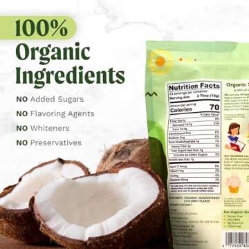 Unsweetened Coconut Flakes, 8 Oz (Pack of 3) - Raw Organic Dried Coconut Flakes, Gluten Free, Shredd...