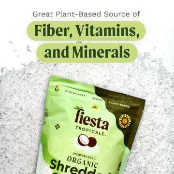 Unsweetened Coconut Flakes, 8 Oz (Pack of 3) - Raw Organic Dried Coconut Flakes, Gluten Free, Shredded Coconut Perfect for Vegan Baking, Smoothies, and Keto Recipes - Fiesta Tropicalé