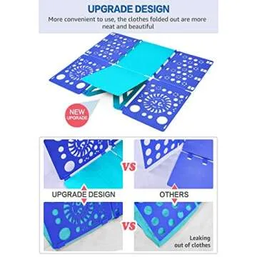 BoxLegend Version 3 Shirt Folding Board t Shirts Clothes Folder Durable Plastic Laundry folders Folding Boards Helper Tool for Adults and Children (Blue & Turquoise)