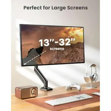 ErGear Single Monitor Arm for 13-32 inch Screens, Adjustable Gas Spring Monitor Mount Holds up to 22...