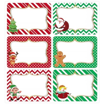 Wonmon 300PCS Christmas Gift Tags Stickers - Self-Adhesive Designs for Holidays