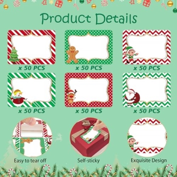 Wonmon Christmas Gift Tags Stickers - 300 PCS Value Pack