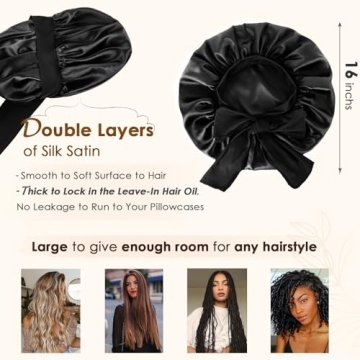 YANIBEST Satin Bonnet Double Layer for Curly Hair