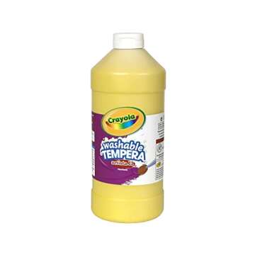 Crayola Washable Tempera Paint For Kids, Yellow Paint, Classroom Supplies, Non Toxic, 32 Oz Squeeze ...