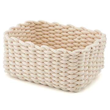 EZOWare Decorative Soft Cotton Rope Baskets for Kids