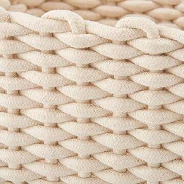 EZOWare Decorative Soft Cotton Rope Baskets for Kids