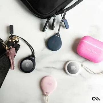 Case-Mate AirTag Holder - AirTag Keychain with Rugged Strap - Easy to Use, Protective, Durable Hard Shell Air Tag Case for Dog Collar, Cat Collar, Keys, Luggage, Backpack, Purses - 1 Pack, Clear