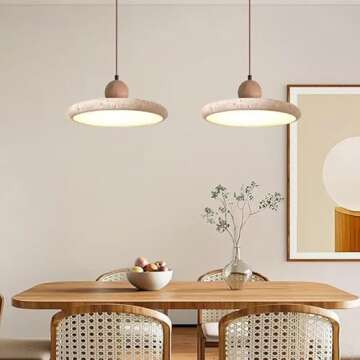 LINGCMP Creative Modern Dome Yellow Travertine Pendant Light Nordic Natural Stone Hanging Lamp Kitchen Island Over Sink Single Marble Modern Vintage Small Chandelier for Bedside Bedroom Living Room