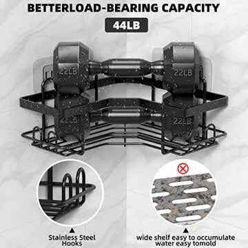FLATTERMONN Strong Adhesive Corner Shower Caddy - No Drilling