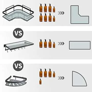 FLATTERMONN Strong Adhesive Corner Shower Caddy - No Drilling
