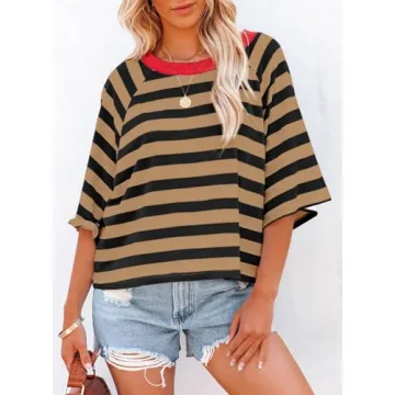 Stylish Dokotoo Striped Color Block Tee for Summer