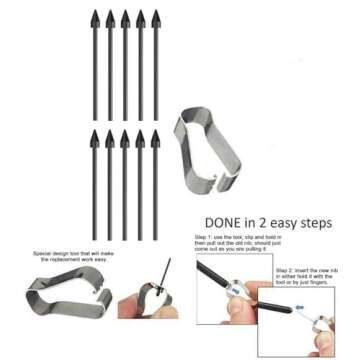 Durable Galaxy Tab S9 S Pen Replacement Tips & Tweezers