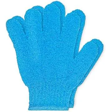 DecorRack Exfoliating Shower Gloves for Men and Women, Removes Dead Dry Skin from Body, Face, and Feet for Bath, Shower, Spa, and Massage One Size Fits All (4 Pairs)