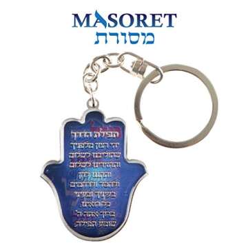 Stylish Hamsa Key Holder with Hebrew Blessing 5cm