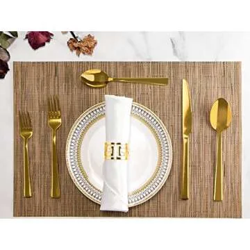 Briout Gold Silverware Set 40 Piece For Elegant Dining