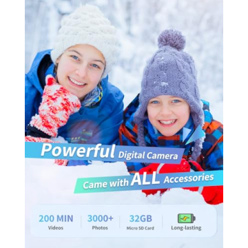 Digital Camera for Kids - FHD 1080P, 16X Zoom, Compact
