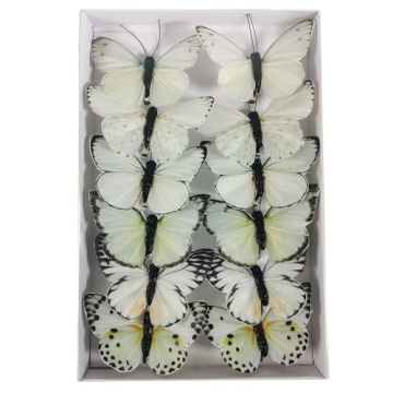 Berfutall 3D Feather Butterfly Decorations Set of 12