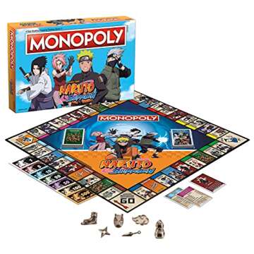 Monopoly: Naruto | Collectible Monopoly Game Featuring Japanese Manga Series | Familiar Locations and Iconic Moments from The Anime Show | 2-6 Players