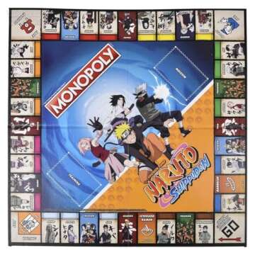 Monopoly: Naruto | Collectible Monopoly Game Featuring Japanese Manga Series | Familiar Locations and Iconic Moments from The Anime Show | 2-6 Players