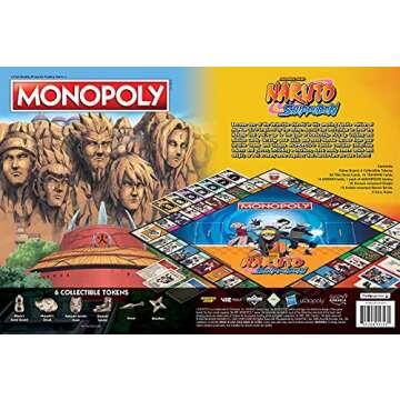Monopoly: Naruto | Collectible Monopoly Game Featuring Japanese Manga Series | Familiar Locations and Iconic Moments from The Anime Show | 2-6 Players