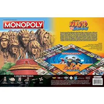 Monopoly: Naruto | Collectible Monopoly Game Featuring Japanese Manga Series | Familiar Locations and Iconic Moments from The Anime Show | 2-6 Players