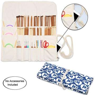 Teamoy Knitting Needles Holder Case - Rolling Organizer for your 14" Needles and Accessories