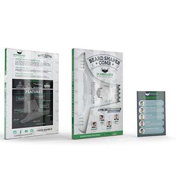 Beardclass Beard Shaping Tool - 8 in 1 Comb Multi-liner Beard Shaper Template Comb Kit Transparent - Works with any Beard Razor Electric Trimmers or Clippers (Clear)