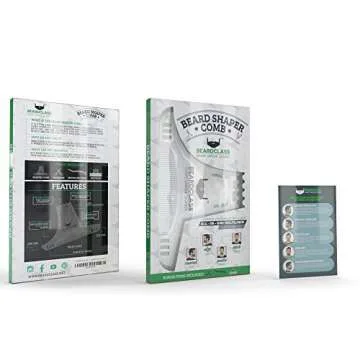 Beardclass Beard Shaping Tool - 8 in 1 Comb Multi-liner Beard Shaper Template Comb Kit Transparent - Works with any Beard Razor Electric Trimmers or Clippers (Clear)