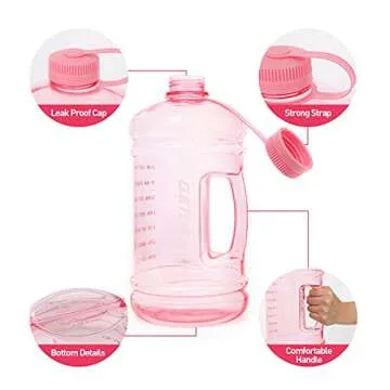 GEMFUL 3L Large Motivational Water Bottle - BPA Free Jug