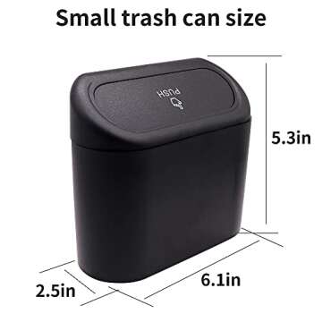 Car Trash Can Mini Vehicle Trash Bin Automotive Garbage Can Organizer Portable Storage Can with Lid for Car,Home,Office