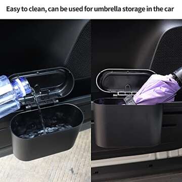 Car Trash Can Mini Vehicle Trash Bin Automotive Garbage Can Organizer Portable Storage Can with Lid for Car,Home,Office