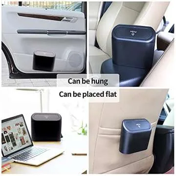 Car Trash Can Mini Vehicle Trash Bin Automotive Garbage Can Organizer Portable Storage Can with Lid for Car,Home,Office