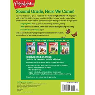 Summer Big Fun Workbook Bridging Grades 1 & 2: Summer Before Second Grade Prep Workbook for Spelling...