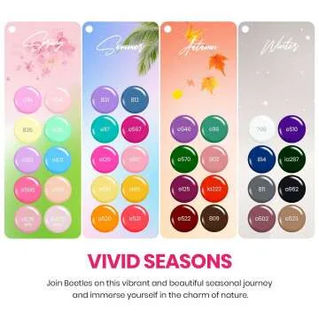 beetles Gel Polish 44 PCS Gel Nail Polish Set 36 Colors Gel Nail Polish with Base Coat Glossy Matte & Glitter Gel Top Coat Neon Orange Jelly Blue Nude Vivid Seasons Collection Gifts for Women