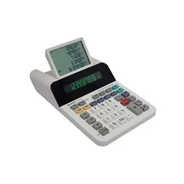 Sharp El-1501 Compact Cordless Paperless Large 12-Digit Display Desktop Printing Calculator That Utilizes Printing Calculator Logic