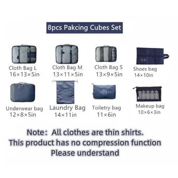 OEE Packing Cubes for Organized Travel Essentials