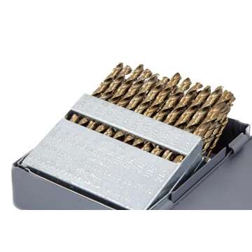 Drill America 60 Piece m42 Cobalt Screw Machine (Stub) Drill Bit Set (Wire Sizes: #1 - #60), D/ASTCO Series