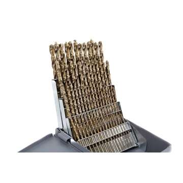 Drill America 60 Piece m42 Cobalt Screw Machine (Stub) Drill Bit Set (Wire Sizes: #1 - #60), D/ASTCO Series
