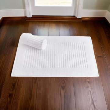 Classic Turkish Towels CTT - 2 Piece Bathroom Rugs Set, 100% Cotton Bath Mats, Comfy & Highly Absorbent Bathroom Floor Mats, Machine Washable | 20"x32" (White)