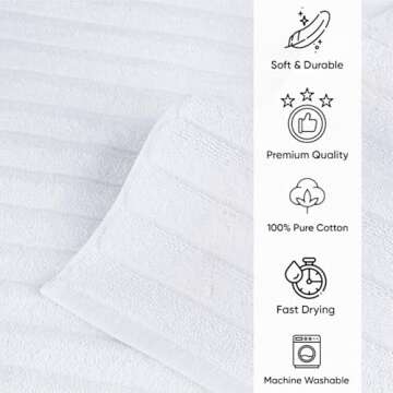 Classic Turkish Towels CTT - 2 Piece Bathroom Rugs Set, 100% Cotton Bath Mats, Comfy & Highly Absorbent Bathroom Floor Mats, Machine Washable | 20"x32" (White)